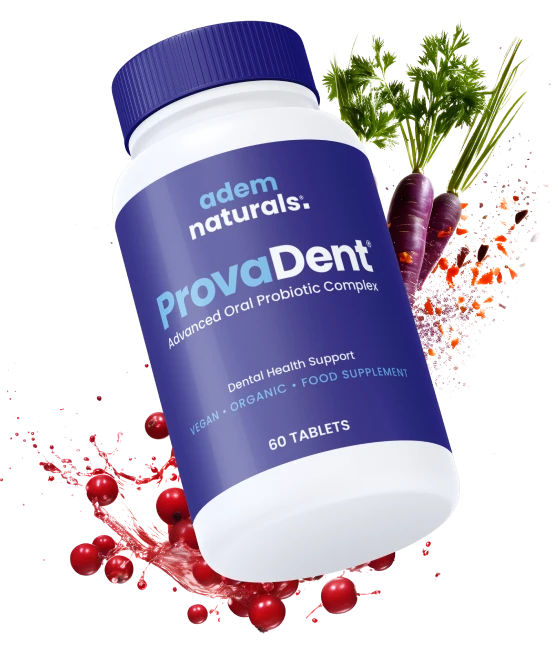 ProvaDent product banner showing oral health benefits